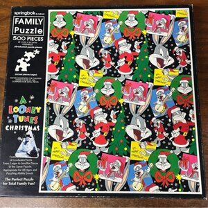 Vintage Springbok "A Looney Tunes Christmas" Bugs Bunny Jigsaw Puzzle 500 Pieces